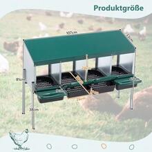 Chicken Nesting Boxes With Nesting Holes And Legs, Including Cover For Outdoor Use ( / Poultry Farm) - 4-hole - View 2
