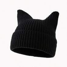 1pc Women's Fashion Faux Fur Ear Knitted Hat, Suitable For Autumn/Winter Daily Wear - A - View 12