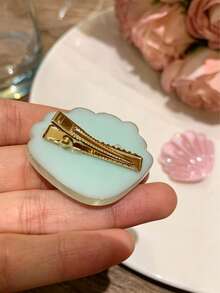 Mint Green Starfish Shell Hair Clip, Cute Versatile Summer Side Hair Barrette With Premium Texture - Multicolor - View 5