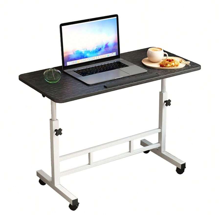 Höhenverstellbarer mobiler Schreibtisch auf Rollen – Klappbarer Laptoptisch (65–87 cm), 180° drehbare Tischplatte – Kompakter Arbeitsplatz für Zuhause, Büro & Schlafzimmer - 60 x 40 cm - Übersicht 1