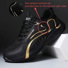 Men's Breathable Mesh Casual Sports Shoes, Soft Sole Wear-Resistant Running Sneakers - All Black - View 3