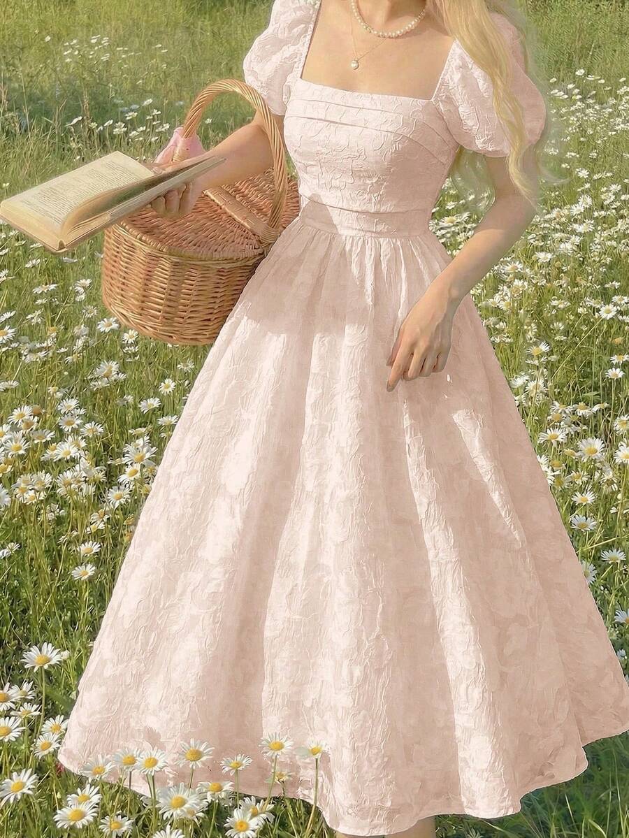 Women Midi Dresses - Pale Pink - View 1
