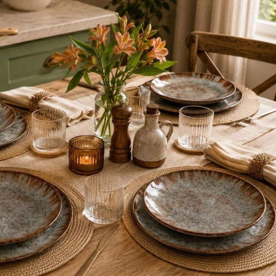 Set Of 6 Shallow Ceramic Plates, 29cm, Alleanza Sophisticated. - 新德里 - 查看 1