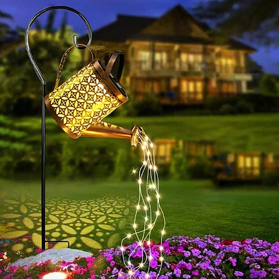 1pc Solar Powered Iron Coin Water Fountain Light, Flickering Light Suitable For Yard, Garden, Outdoor Ground Stake Lamp - Coin-shaped Water Bottle - View 1