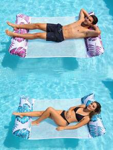Summer Foldable Inflatable Water Hammock Pool Float Bed, Floating Lounge Chair For Swimming, Beach, Sleeping - A - View 1