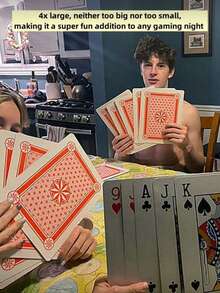 1 Set Of Super Creative Playing Cards,Giant Playing Cards,Large Size Playing Cards,Suitable For Use In Family Parties,Leisure Entertainment,Gatherings,Magic Shows And Other Scenes,Cruise,Vacation,Travel Essentials,Party Favors And Birthday Gift - Multicolor - View 6