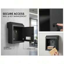 [Free Shipping] Durable Steel Security Mailbox 12'' For Home Office Apartment, Combination Lock Wall Mount Hardware Charcoal Gray Finish-XY553043 - Default0 - View 2