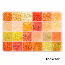 1 Box Of Rice Beads, Tube Beads,And Cat Eye Round Beads Combination Set, DIY Craft Beads Box Set - Pack Suitable For Jewelry Making,120g/Box,Small & Beads With Mixed Colors & Styles, For Earring Crafting, Rich Variety For Making Supplies,24-Grid Storage Box/Jewelry Making Kit/Loose Beads For Bracelets/Necklaces Crafts - Box - View 12