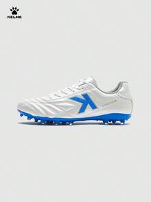 KELME Men's MG Short Stud Football Shoes, Professional Match & Daily Training For Natural And Artificial Grass, Frisbee - White and Blue - View 1