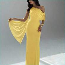 Women Midi Dresses - Light Yellow - View 1