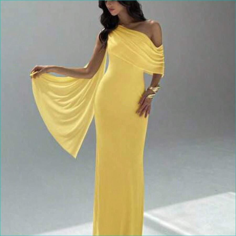 Women Midi Dresses - Light Yellow - View 1