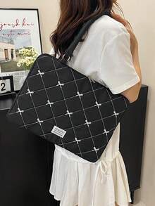 1個學生筆電包 11"/13"/15" 蝴蝶結印花休閒中性筆電肩背包 保護套小包 文件袋 筆電收納袋 11 13 15" 攜帶式筆電保護袋 相容MacBook、HP 適合女孩、青少年女孩與男孩 相容iPad Air 4 5 Pro 防震保護套 - 黑色 - 查看 8