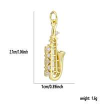 1pc Copper 18 Styles Music Instrument Pendant DIY Bracelet Necklace Earring Jewelry Accessory Charm Suitable For Concert Daily Commute Gift Between Colleagues - Multicolor - View 29