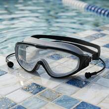 Anti-UV Anti-Fog Large Frame Swimming Goggles With Ear Plugs - Wide Vision Beach Swimming Protective Eyewear - Multicolor - View 12
