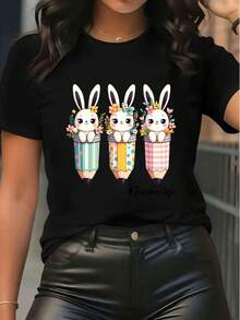 Women T-Shirts - Black - View 1