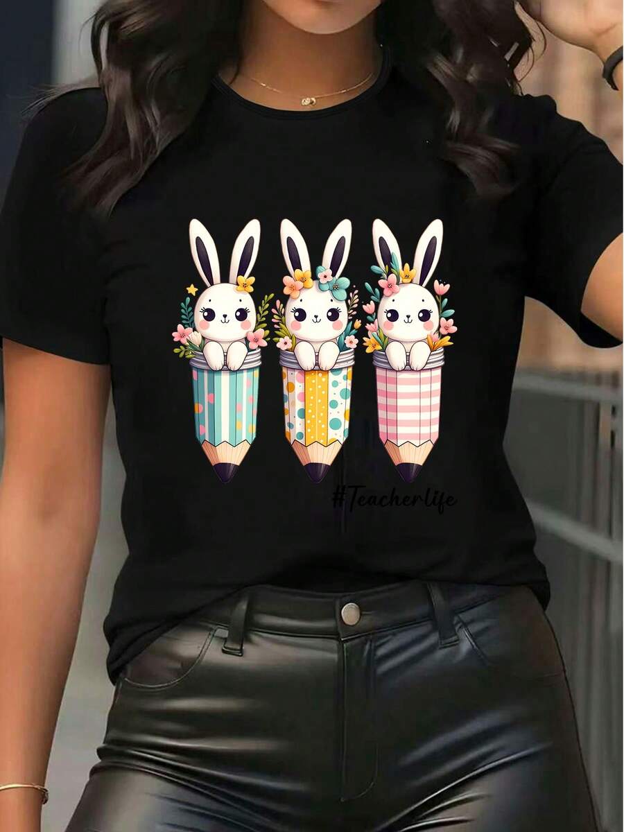 Women T-Shirts - Black - View 1
