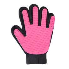 1pc Pet Silicone Grooming Glove, Cat & Dog Bathing Massage Deshedding Brush, Gentle Hair Removal Comb, Suitable For Daily Cleaning - Pink - View 3