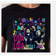 T-shirt unisexe LISA LISA et Cult Jam, style vintage années 80, nouveauté, vêtements streetwear de marque, t-shirts homme et femme. - Noir - Voir 1
