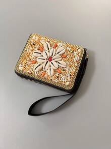 Best-Selling Bohemian Style Card Holder With Money Tree, Eye, Peacock, And Leaf Patterns, Large Capacity Multi-Functional Card Organizer, Creative Gift Ideal For Besties And Yourself - Multicolor - View 6