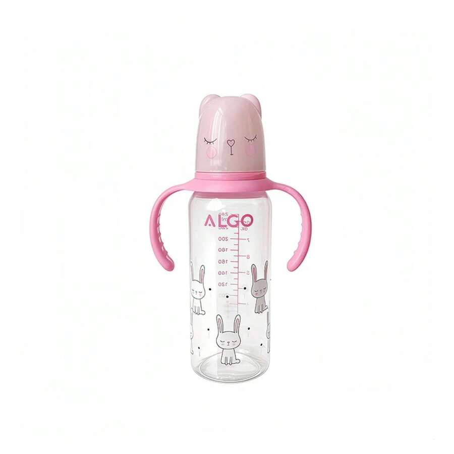 240ml Baby Bottle With Handle, Easy To Clean, Baby Feeding Accessory, Suitable For Various Situations - Rose - View 1
