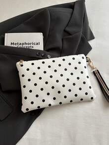 Polka Dot Clutch Bag, Suitable For Daily Commute - White - View 6