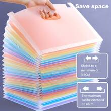 1pc | 25 Pockets | A4 Large Capacity Transparent Expandable Folder | Rainbow Theme Student Organizer | Holds Up To 2,000 Sheets | Suitable For Office, Home And School | Document And Receipt Storage Back To School Season,Back To School - Single Piece - View 3
