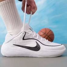 Nike Precision 8緩震貼合透氣男子籃球鞋 - 白色/黑色 - 查看 10