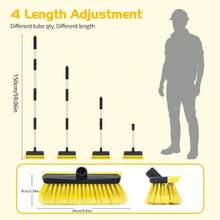 1 set perie de curățare auto cu mâner lung, set cu racletă, mop de spălat și peri moale pentru exterior SUV, RV și barcă, curățare zăpadă - A - Vizualizare 2