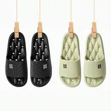 1Pair-Unisex Couple Shower Slides,2026 New EVA Thick‑Sized Sandals With Drainage Holes,Quick‑Dry Non‑Slip Bathroom Slippers,Odor‑Resistant Soft Elastic Sole,Solid‑Color Letter Casual Design,Indoor‑Outdoor Pool‑Beach Daily Footwear,Great Holiday Gift. - A - View 2
