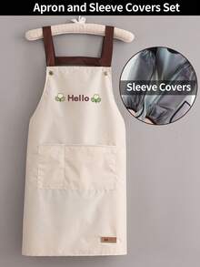 1 buah Celemek Barista Tahan Air Dua Sisi Motif Beruang NICE Warna Polos, Cocok untuk Rumah, Dapur Luar Ruangan, dan Industri Katering, Pakaian Kerja Motif Bunga - HALO - View 24