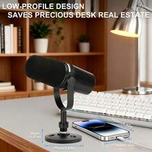 Desktop Microphone Stand For  MV7i/MV7x, Space-Saving Secure Desk Stand For MV7 & MV7+ Podcast Mics, Removable Lockable Mic Base - 適用於 Shure MV7/MV7+ - 查看 1