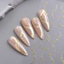 Autocollants pour ongles avec rubans de feuille d'or et motifs d'étoiles, autocollants pour ongles en forme d'étoile argentée imperméables, décorations pour ongles avec rubans et étoiles scintillants, décalcomanies pour ongles ciel étoilé laser, décorations d'art pour ongles convenant aux filles et aux femmes. - Multicolore - Voir 9