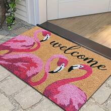 1pc Flamingo Pattern Door Mat/Carpet, Comfortable Decorative Floor Mats, Great For Home Bedroom, Bathroom Entryway, Machine Washable, Outdoor Rug,Outdoor Decor,Patio Decor,Halloween Decor,Christmas Decrotions,Fall Decor - A - View 7