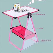 Magnetic Easel Board For Kids, Height Adjustable, Pink - A - View 2