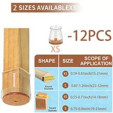 Conjunto de 4/12/24 Peças de Capas Transparentes de Silicone para Pés de Cadeira, com Base de Feltro Integrada, Proporcionando Excelente Resistência ao Deslizamento e Resistência a Arranhões. Possui Design de Redução de Ruído e é Adequado para Pisos de Madeira, Mesas de Jantar, Bancos de Bar - redondo - Visão 12