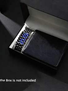 2pcs/Set Fashion New Business Men's Stainless Steel Strap LED Digital Watch Suitable For Daily Decoration - Black - View 1