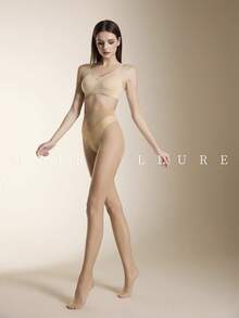 MOIRÉALLURE 1雙女款素色透膚時尚緊身內搭褲，適合日常穿搭與夜店風格 - 無色 - 查看 1