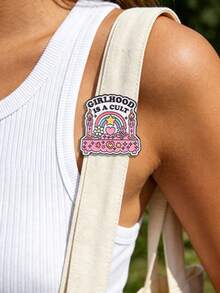 1pc "Girls' Generation Is A Belief" Pink Altar Design Enamel Pin, Y2K Style Denim Jacket Backpack Decoration Badge, Cute Girl Style Decorative Gift - Multicolor - View 4