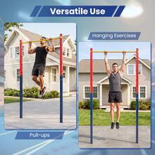 Metal Pull Up Bar In-Ground Pull Up Bar Station 5 Adjustable Heights For Park School Workout - Red - View 8