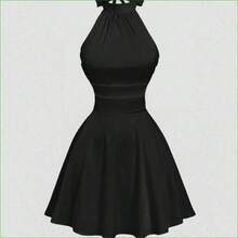 MOD Vestido mini con espalda descubierta, lazo y estampado floral abstracto fluido - Albaricoque - Ver 8