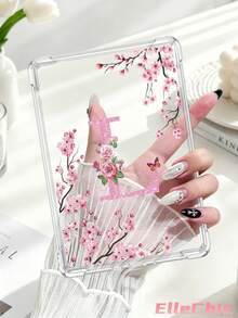 1pc Pink Cherry Blossom & English Letter Pattern Kindle Transparent Protective Case, Anti-Drop, Full Coverage Transparent Shell, Silicone Soft Shell, Compatible With Kindle 11th Gen 2022/Kindle Paperwhite 12th Gen 2024/Kindle Colorsoft Signature Edition, Clara Color/B&W/2E, Back To School|Office & Study Supplies|Perfect Gift - Multicolor - View 5