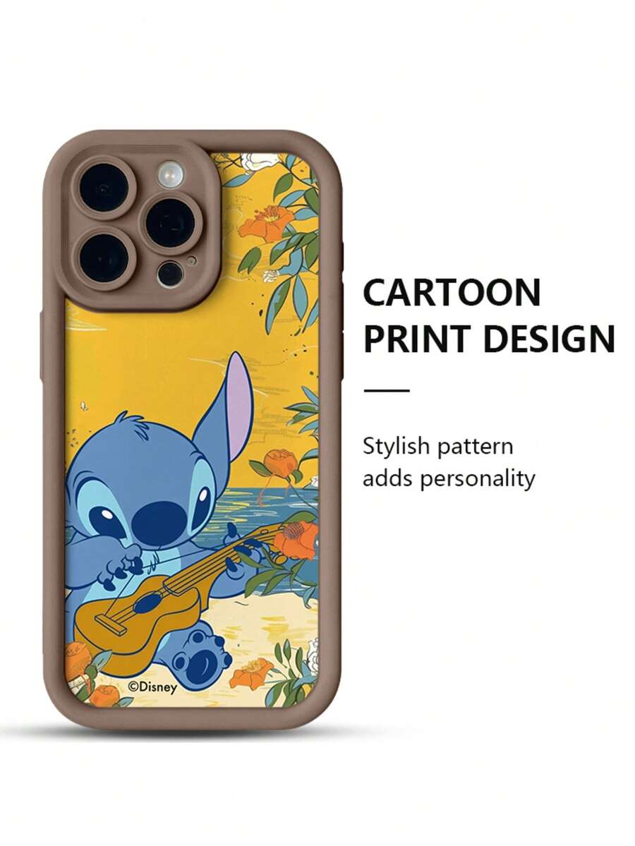 Stitch series Disney phone case, for iPhone16promax/ 15/ 14plus/ 13/ 12/ 11promax/ xsmax/ xr, Cute Stitch beach style - 卡其色 - 查看 1