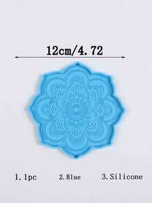 1pc Blue Mandala Silicone Mold, Baking & Kitchen Tool - Blue - View 2