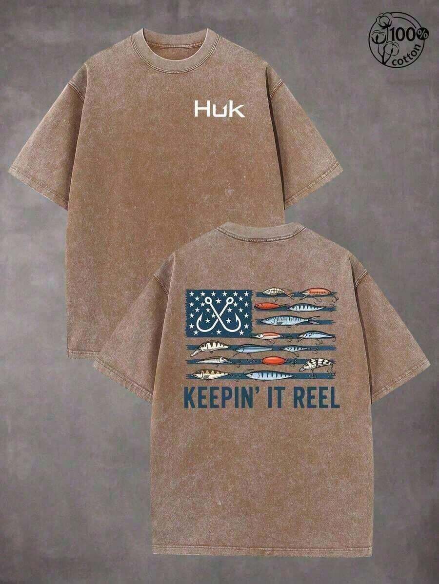 Back To School School Season Tee Shirt Retro Washed Cotton Unisex Graphic Print Summer Short Sleeve Soft Cotton - 咖啡色 - 查看 1