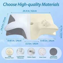 Memory Foam Butterfly Pillow, Ergonomic Neck Support And Relaxation Function, Suitable For Back/Side Sleepers, Helps Improve Sleep Quality, Great Gift For Family, Suitable For All Seasons - Horn Pillow - View 7
