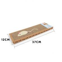 Tablero de Rasca de Madera con Forma de Roedor para Felinos, Superficie Texturizada para Desgaste Natural de Uñas, Pieza de Entretenimiento para Horas de Actividades de Juego en Espacios Interiores del Hogar, Disponible en Dos Dimensiones para Mantenimiento de la Salud de las Garras de los Gatos - Ratón - Ver 3