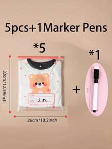 5 túi + 1 bút túi đựng trong suốt, phù hợp cho vật liệu thủ công DIY, đóng gói vận chuyển, túi nhựa khóa kéo giữ quần áo sạch, túi nhựa trong suốt đựng quần áo phù hợp cho áo thun, áo sơ mi, tài liệu, đóng gói quần áo, túi nhựa có thể tái sử dụng và niêm phong - Nhiều màu - Xem 16