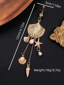 1pc Fashion Sexy Ocean Style Seashell Starfish Conch Belly Ring Beach Vacation Jewelry Women's Body Jewelry - Multicolor - View 7