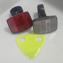3pcs Waterproof Bicycle Safety Reflective Mirror Kit, High Visibility Front/Rear/Frame Reflective Mirrors And 1 Seat Post Reflective Mirror, Easy Installation Night Riding Accessory, Suitable For Mountain Bikes And Road Bikes - Yellow - View 1