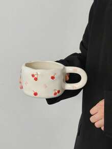 1 buah Cangkir Kopi Keramik Motif Ceri dan Stroberi yang Baru Dilukis, Mug dengan Pola Buah yang Lucu, Cocok untuk Sarapan, Susu, Pasangan, Sempurna sebagai Hadiah Liburan untuk Teman dan Keluarga - MultiWarna - View 8